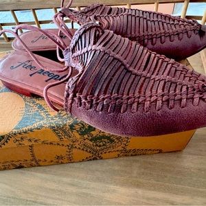 Free People lace up leather flats